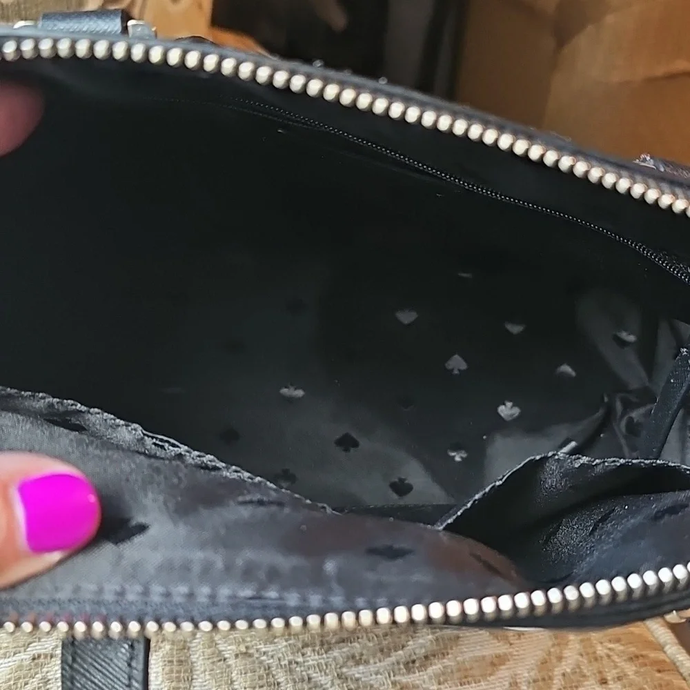 Kate Spade Black and Pink Striped Satchel - Picture 5 of 5